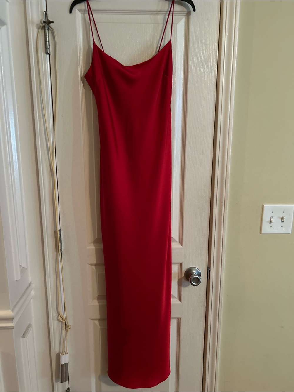 REVOLVE Red Bias Satin Slip Maxi Dress